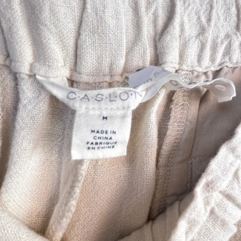 Minimalist Coastal Linen/Rayon Skirt M Short Oatmeal Beige Capsule Neutral Boho - Picture 2 of 7